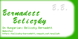 bernadett beliczky business card